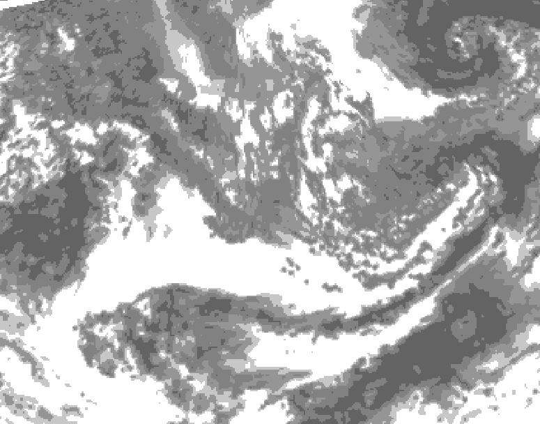 GDPS total cloud 180 hour forecast chart for Canada based on 2026/10/05 1200Z data