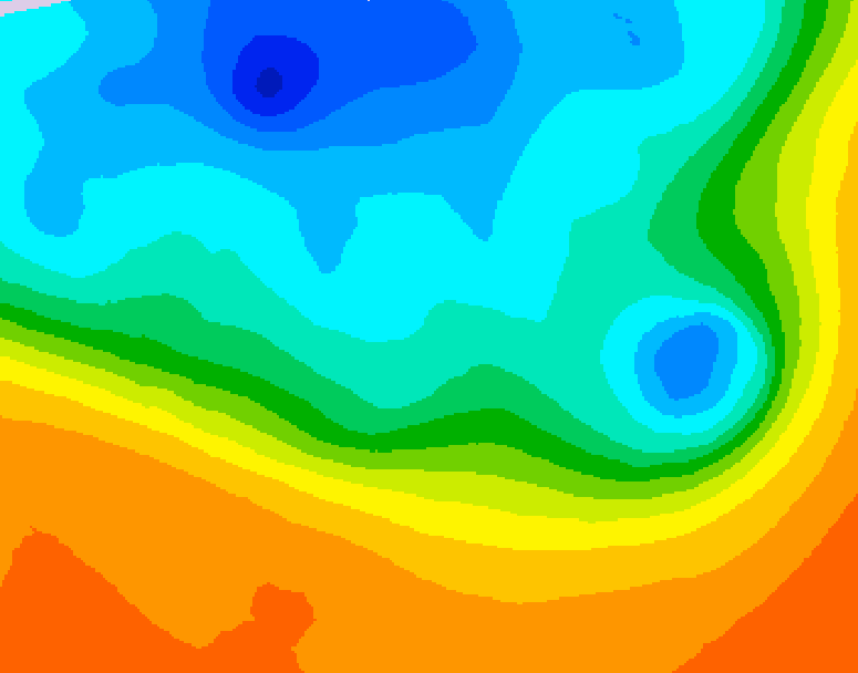 GDPS 500 millibar geopotential height 012 hour forecast chart for Canada based on 2026/10/06 0000Z data