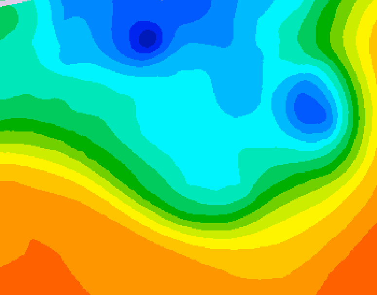 GDPS 500 millibar geopotential height 036 hour forecast chart for Canada based on 2026/10/06 0000Z data