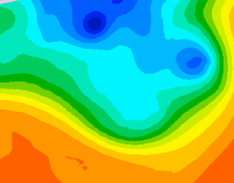 GDPS 500 millibar geopotential height 042 hour forecast chart for Canada based on 2026/10/06 0000Z data