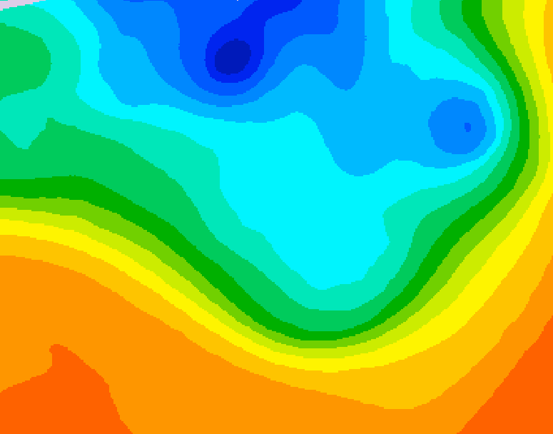 GDPS 500 millibar geopotential height 048 hour forecast chart for Canada based on 2026/10/06 0000Z data