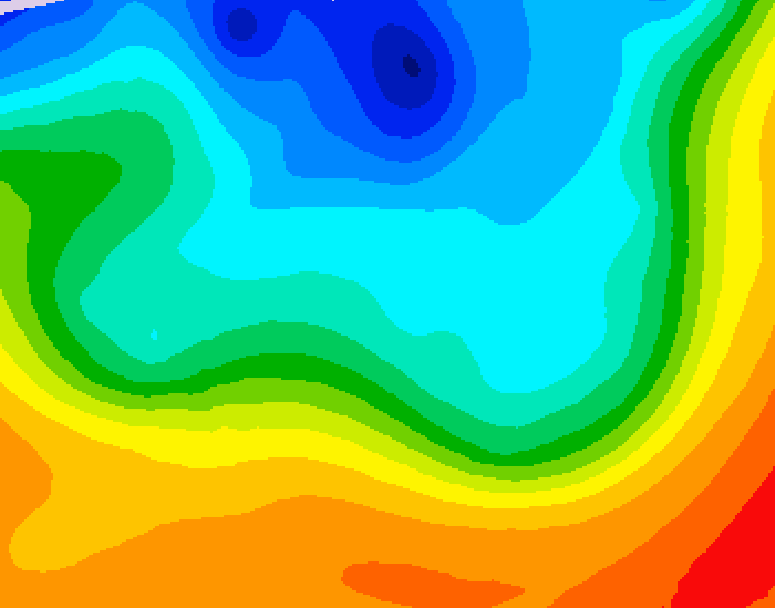 GDPS 500 millibar geopotential height 090 hour forecast chart for Canada based on 2026/10/06 0000Z data