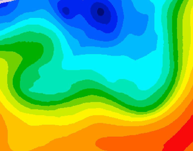 GDPS 500 millibar geopotential height 102 hour forecast chart for Canada based on 2026/10/06 0000Z data