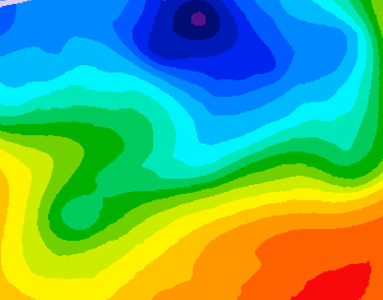 GDPS 500 millibar geopotential height 132 hour forecast chart for Canada based on 2026/10/06 0000Z data