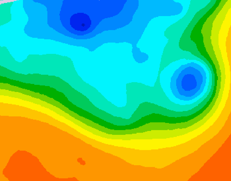 GDPS 500 millibar geopotential height 012 hour forecast chart for Canada based on 2026/10/06 1200Z data