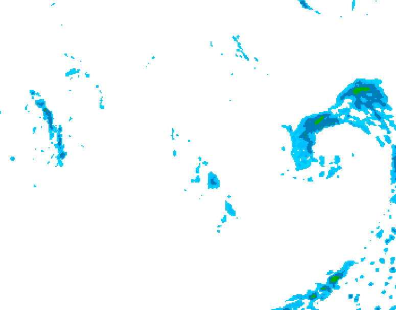 GDPS precipitation 018 hour forecast chart for Canada based on 2026/10/06 0000Z data