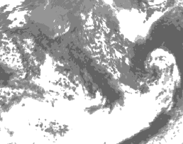 GDPS total cloud 024 hour forecast chart for Canada based on 2026/10/06 0000Z data