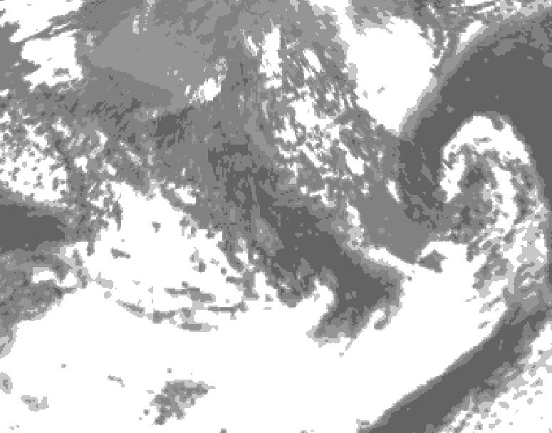 GDPS total cloud 030 hour forecast chart for Canada based on 2026/10/06 0000Z data