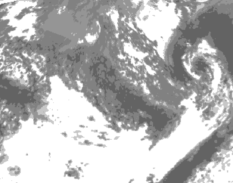 GDPS total cloud 036 hour forecast chart for Canada based on 2026/10/06 0000Z data