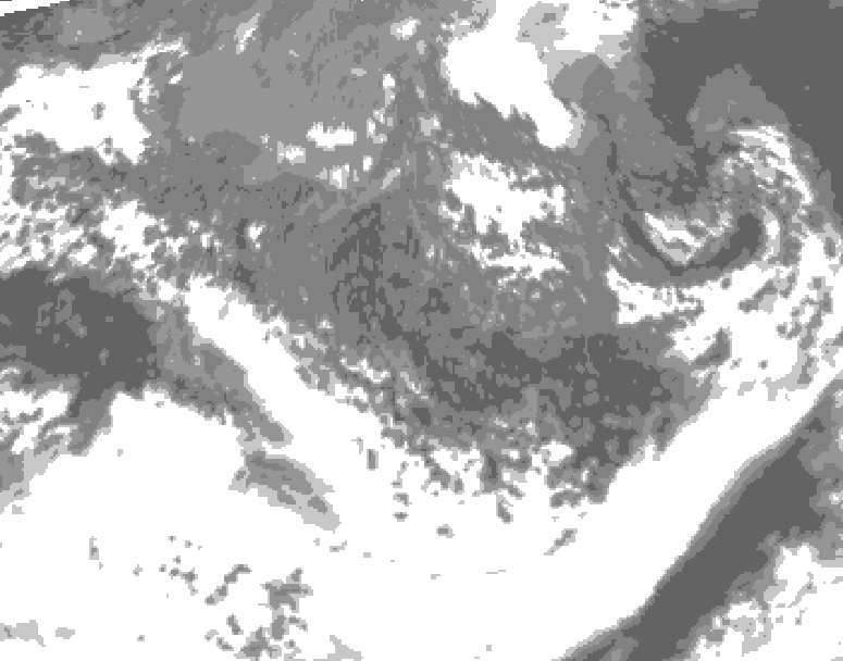 GDPS total cloud 048 hour forecast chart for Canada based on 2026/10/06 0000Z data