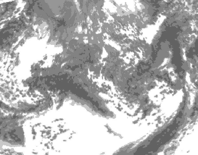 GDPS total cloud 096 hour forecast chart for Canada based on 2026/10/06 0000Z data