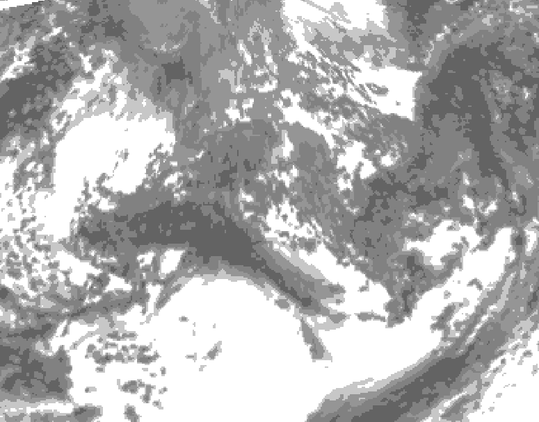 GDPS total cloud 102 hour forecast chart for Canada based on 2026/10/06 0000Z data
