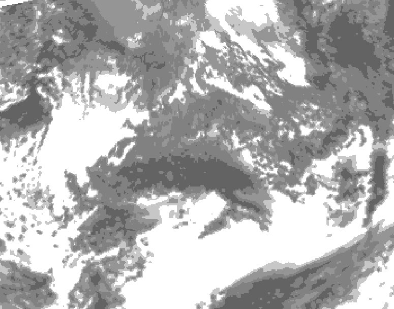 GDPS total cloud 120 hour forecast chart for Canada based on 2026/10/06 0000Z data