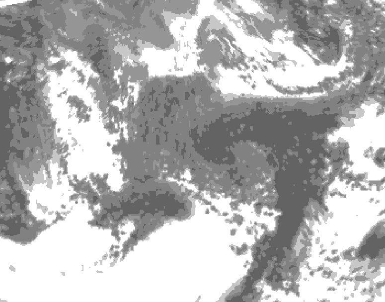GDPS total cloud 222 hour forecast chart for Canada based on 2026/10/06 0000Z data