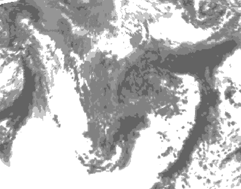 GDPS total cloud 240 hour forecast chart for Canada based on 2026/10/06 0000Z data