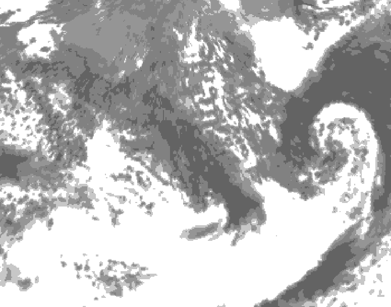 GDPS total cloud 012 hour forecast chart for Canada based on 2026/10/06 1200Z data