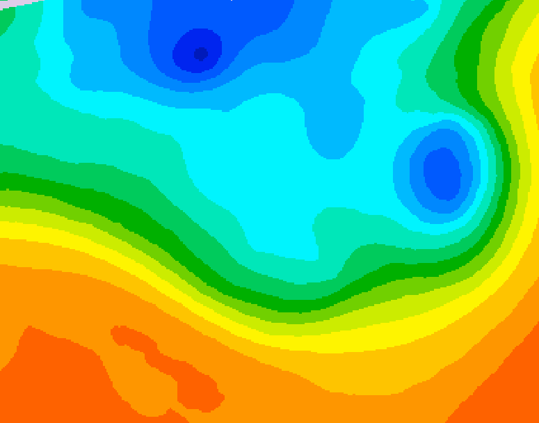 GDPS 500 millibar geopotential height 006 hour forecast chart for Canada based on 2026/10/07 0000Z data