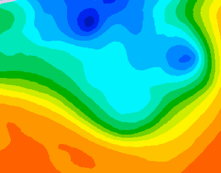 GDPS 500 millibar geopotential height 018 hour forecast chart for Canada based on 2026/10/07 0000Z data