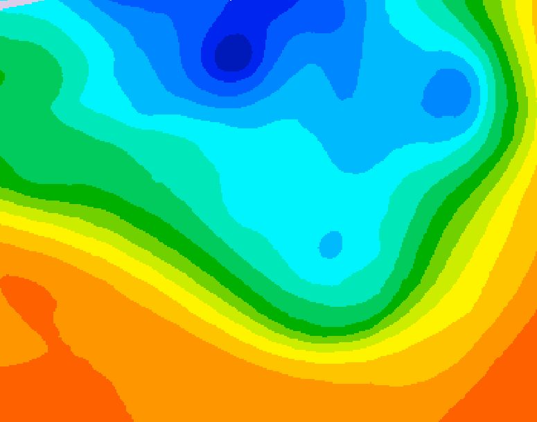 GDPS 500 millibar geopotential height 030 hour forecast chart for Canada based on 2026/10/07 0000Z data