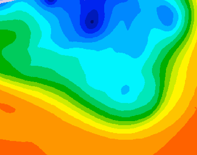 GDPS 500 millibar geopotential height 042 hour forecast chart for Canada based on 2026/10/07 0000Z data