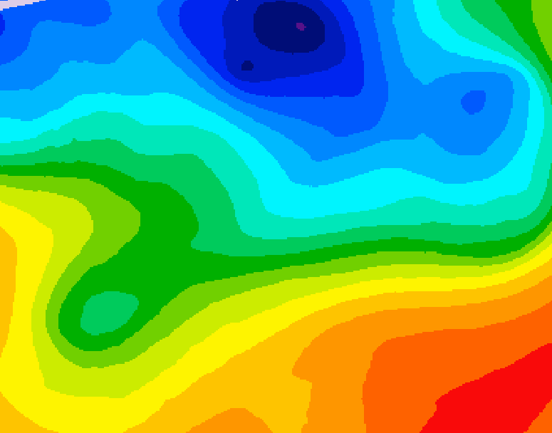 GDPS 500 millibar geopotential height 102 hour forecast chart for Canada based on 2026/10/07 0000Z data