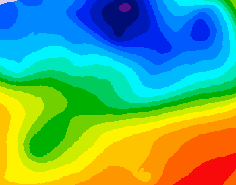GDPS 500 millibar geopotential height 114 hour forecast chart for Canada based on 2026/10/07 0000Z data