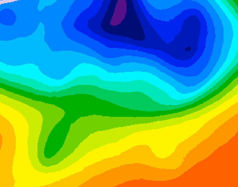 GDPS 500 millibar geopotential height 132 hour forecast chart for Canada based on 2026/10/07 0000Z data