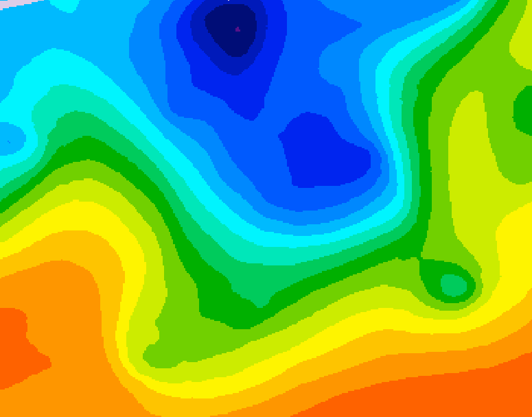 GDPS 500 millibar geopotential height 222 hour forecast chart for Canada based on 2026/10/07 0000Z data