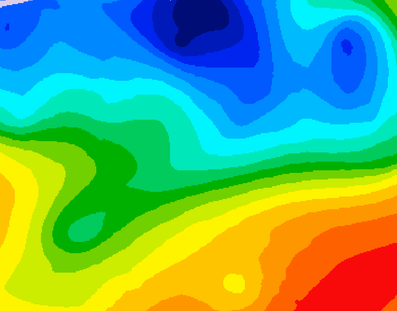 GDPS 500 millibar geopotential height 096 hour forecast chart for Canada based on 2026/10/07 1200Z data
