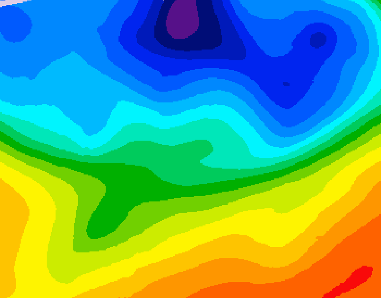 GDPS 500 millibar geopotential height 120 hour forecast chart for Canada based on 2026/10/07 1200Z data