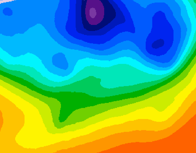 GDPS 500 millibar geopotential height 132 hour forecast chart for Canada based on 2026/10/07 1200Z data