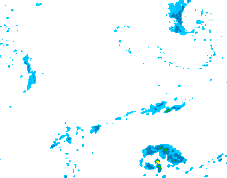 GDPS precipitation 120 hour forecast chart for Canada based on 2026/10/07 0000Z data