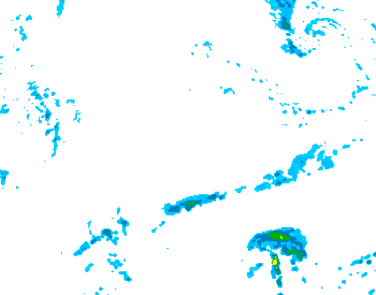 GDPS precipitation 126 hour forecast chart for Canada based on 2026/10/07 0000Z data