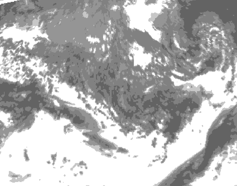 GDPS total cloud 030 hour forecast chart for Canada based on 2026/10/07 0000Z data