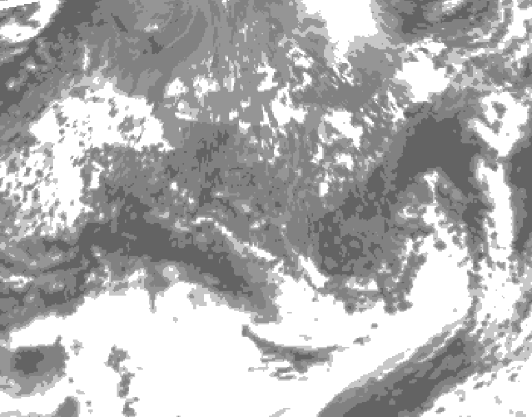 GDPS total cloud 060 hour forecast chart for Canada based on 2026/10/07 0000Z data