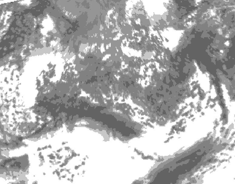 GDPS total cloud 072 hour forecast chart for Canada based on 2026/10/07 0000Z data