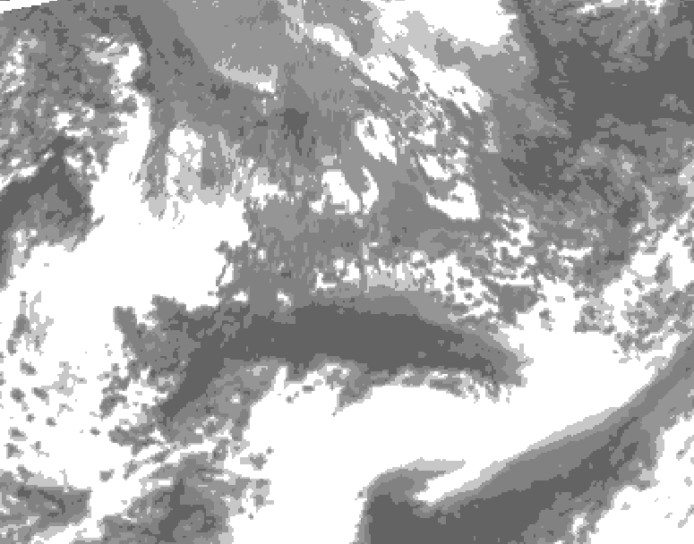GDPS total cloud 096 hour forecast chart for Canada based on 2026/10/07 0000Z data