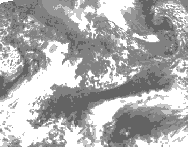 GDPS total cloud 120 hour forecast chart for Canada based on 2026/10/07 0000Z data