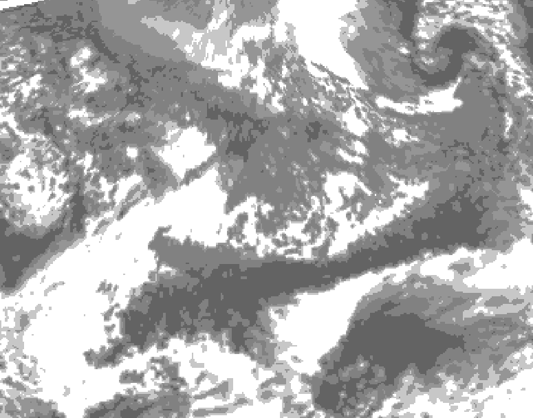 GDPS total cloud 126 hour forecast chart for Canada based on 2026/10/07 0000Z data