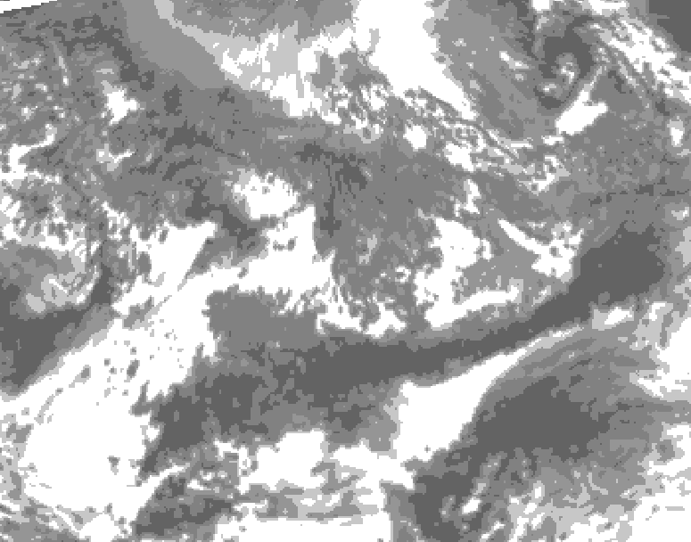 GDPS total cloud 132 hour forecast chart for Canada based on 2026/10/07 0000Z data