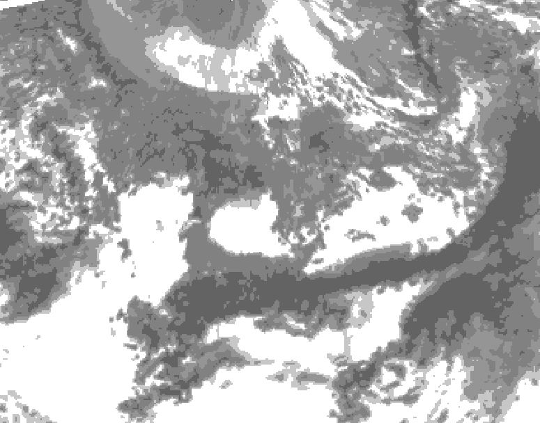GDPS total cloud 144 hour forecast chart for Canada based on 2026/10/07 0000Z data