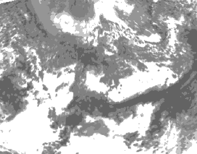 GDPS total cloud 150 hour forecast chart for Canada based on 2026/10/07 0000Z data