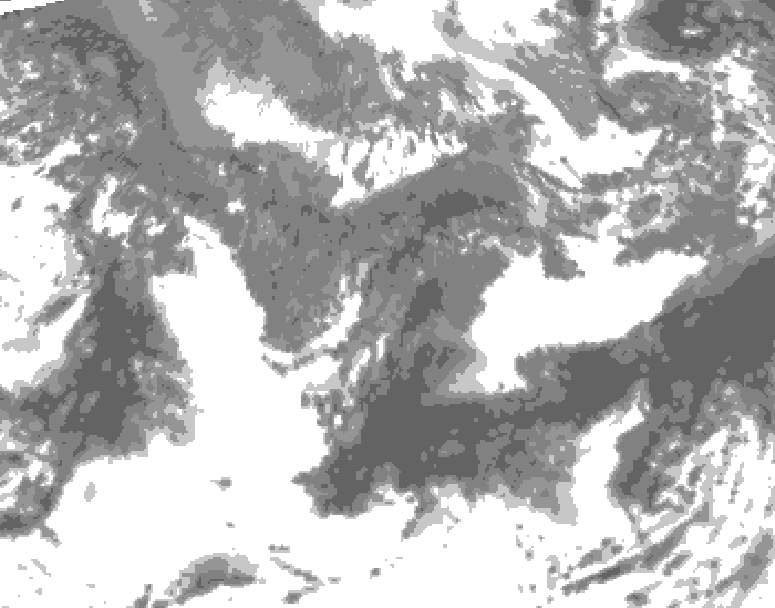 GDPS total cloud 168 hour forecast chart for Canada based on 2026/10/07 0000Z data