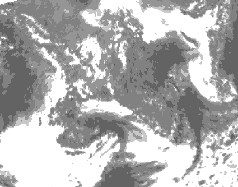 GDPS total cloud 210 hour forecast chart for Canada based on 2026/10/07 0000Z data
