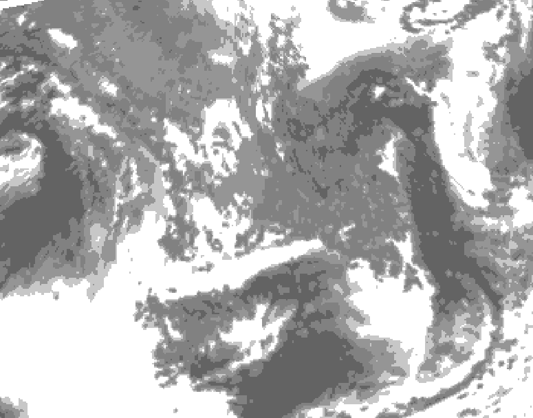 GDPS total cloud 222 hour forecast chart for Canada based on 2026/10/07 0000Z data