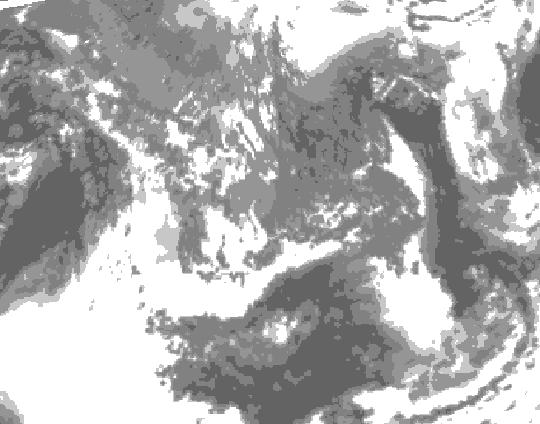 GDPS total cloud 228 hour forecast chart for Canada based on 2026/10/07 0000Z data
