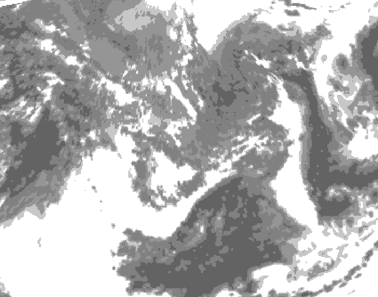 GDPS total cloud 234 hour forecast chart for Canada based on 2026/10/07 0000Z data
