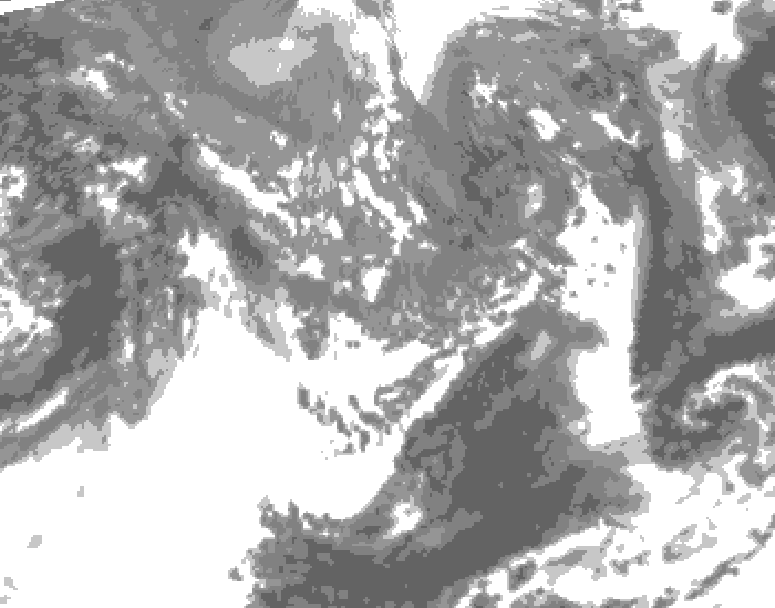 GDPS total cloud 240 hour forecast chart for Canada based on 2026/10/07 0000Z data