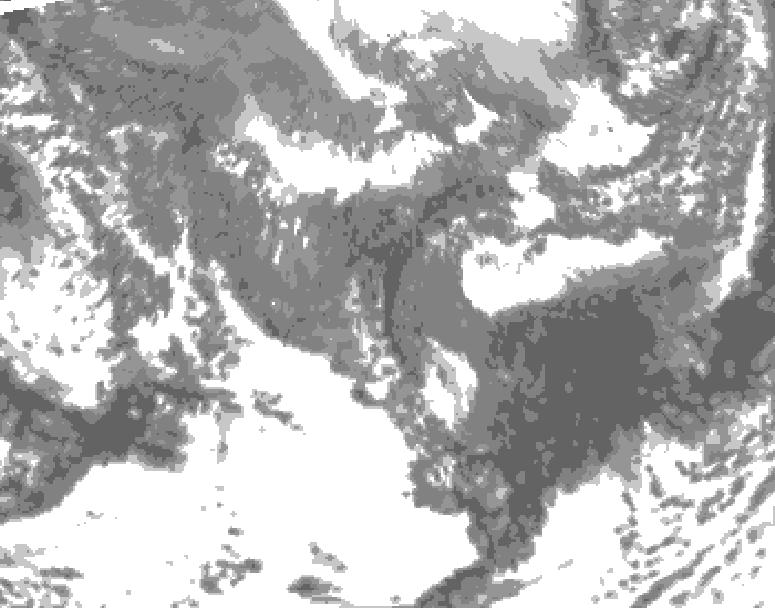 GDPS total cloud 168 hour forecast chart for Canada based on 2026/10/07 1200Z data