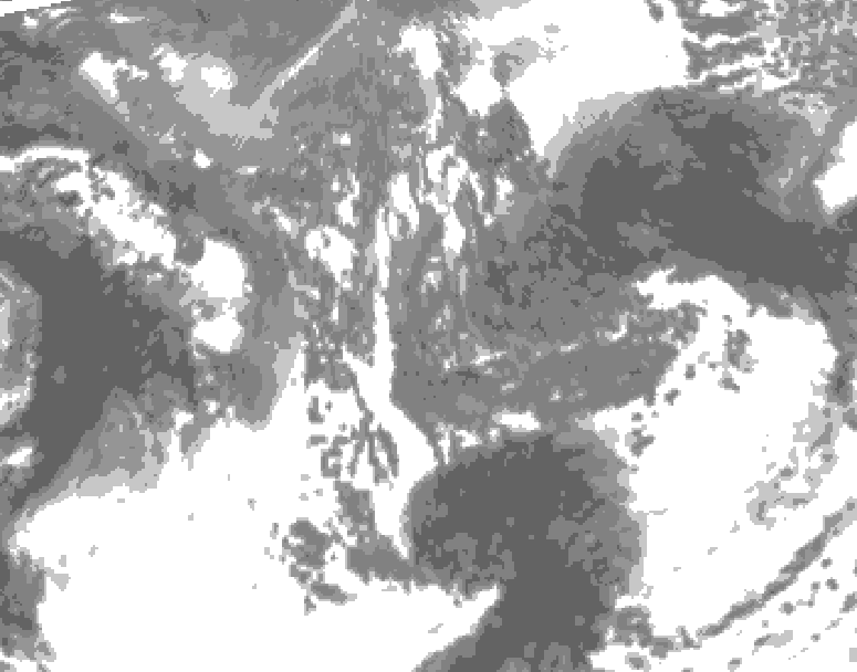GDPS total cloud 216 hour forecast chart for Canada based on 2026/10/07 1200Z data